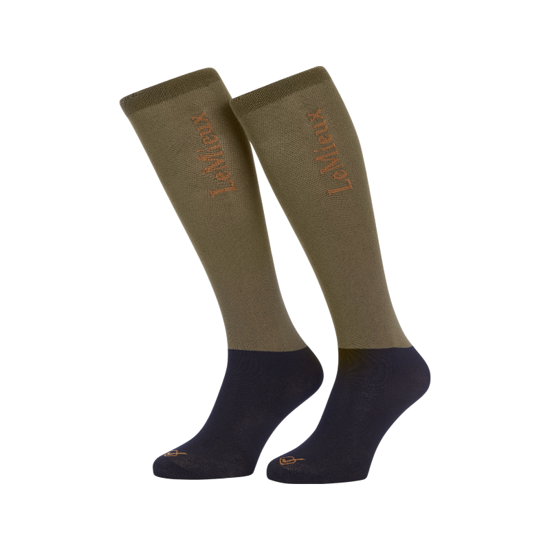 Lemieux - Chaussettes de compétition Alpine kaki/ marron (x2)