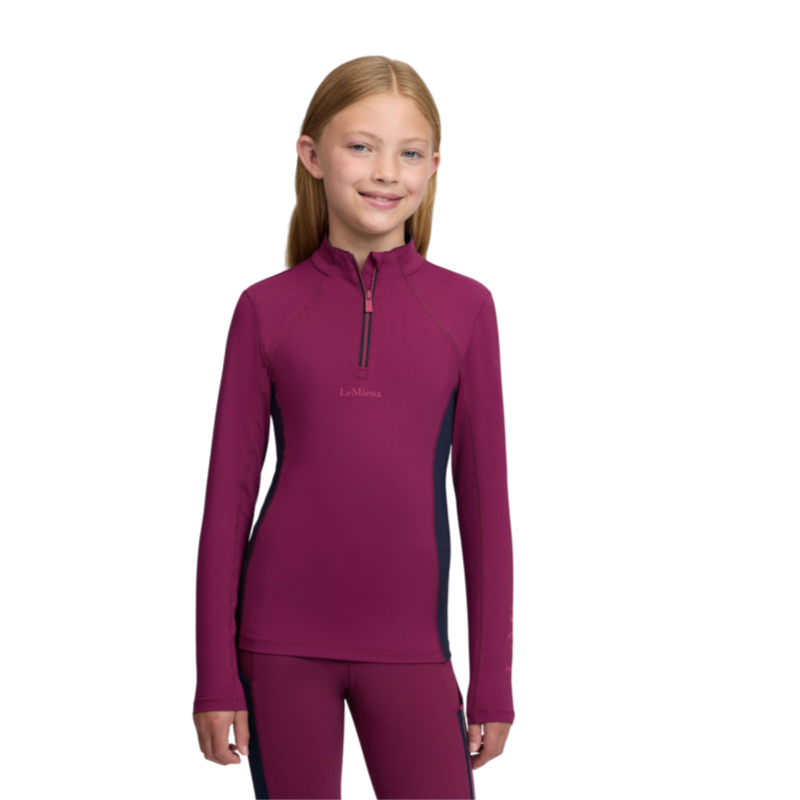 Kids’ Classic Young Rider long-sleeve base layer in blackberry - LeMieux