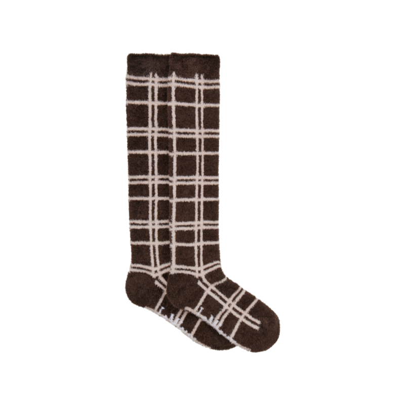 LeMieux - Heritage Check soft socks in cocoa