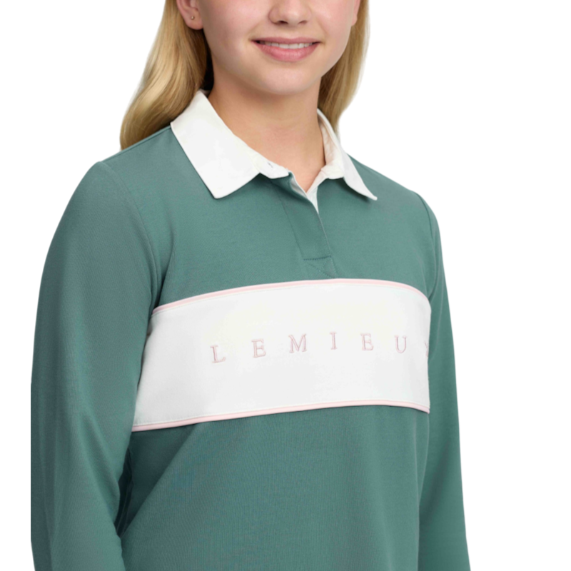 LeMieux – Kinder-Langarm-Rugbypolo Riley in Aloegrün