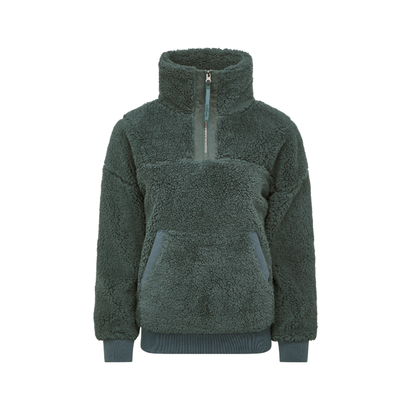 Lemieux - Sweat manches longues polaire femme Tara bleu pétrole