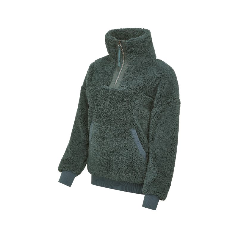 Lemieux - Sweat manches longues polaire femme Tara bleu pétrole