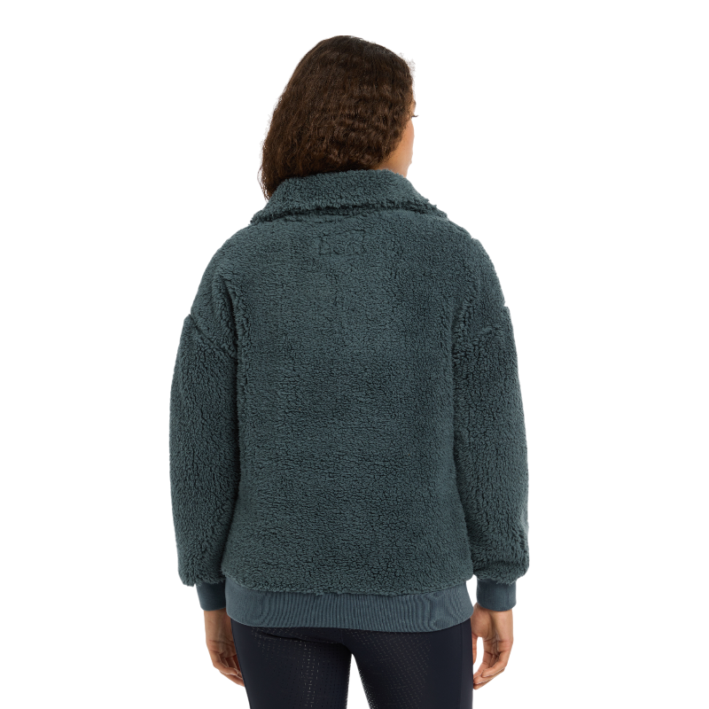 Lemieux - Sweat manches longues polaire femme Tara bleu pétrole