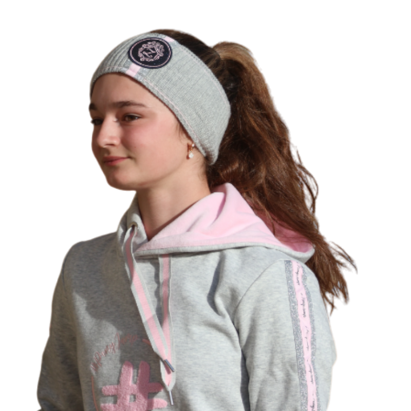 Les poneys de Zoé - Headband bandeau gris et rose