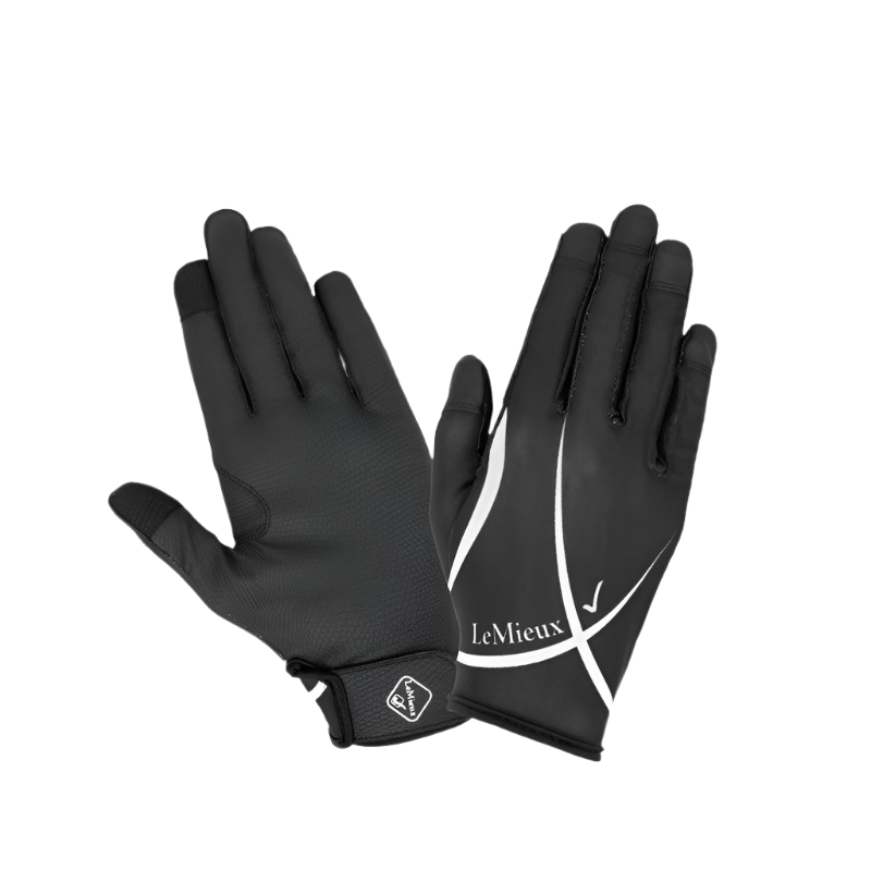 Lemieux - Soleil black mesh riding gloves