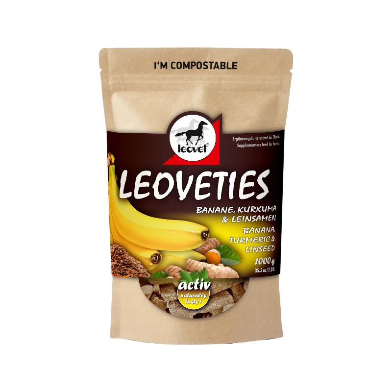 Leovet - Leoveties banana turmeric and flaxseed treats for horses 1 kg