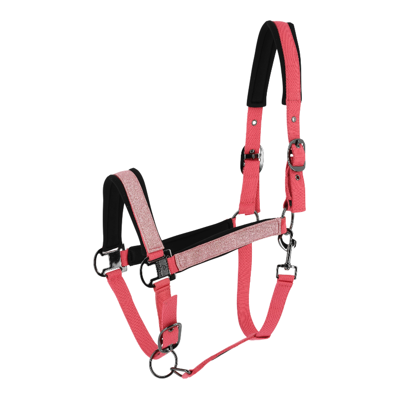 Equithème - Capezza in nylon Glowy rosa/rosa | - Ohlala