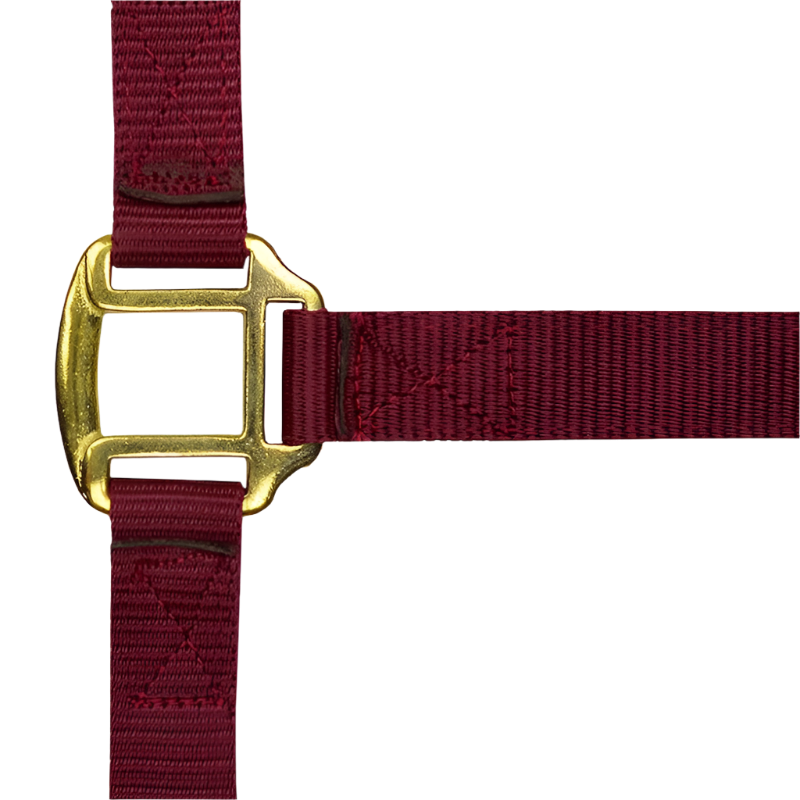 Norton - Burgundy leather lined nylon halter