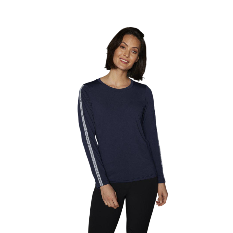 Mountain Horse - T-shirt manches longues femme Active Stripe marine