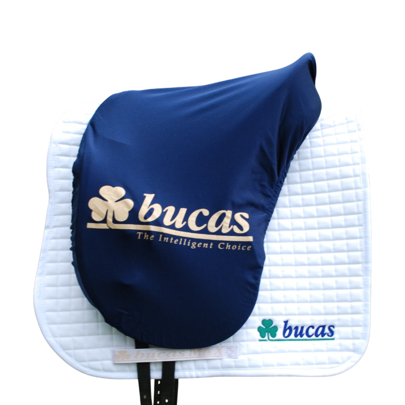 Bucas - Navy Gold Logo Saddle Cover