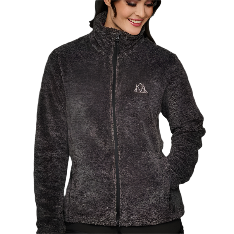 Mountain Horse - Fuzzy gray fleece women's long sleeve jacket