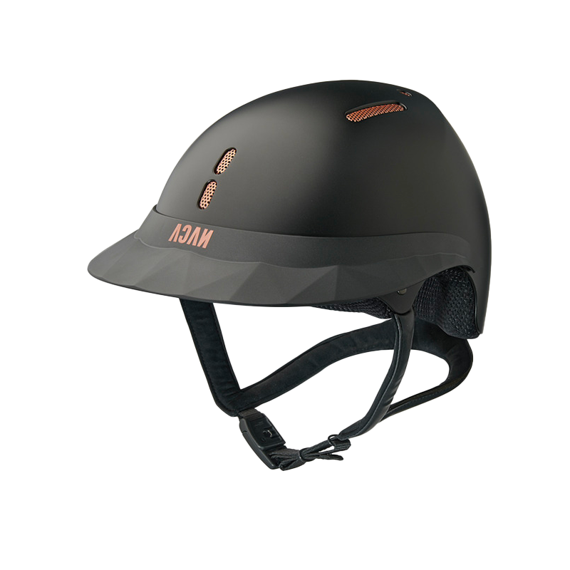 NACA - Casco de equitación Gravity S visera polo negro onyx mate/ oro rosa | - Ohlala