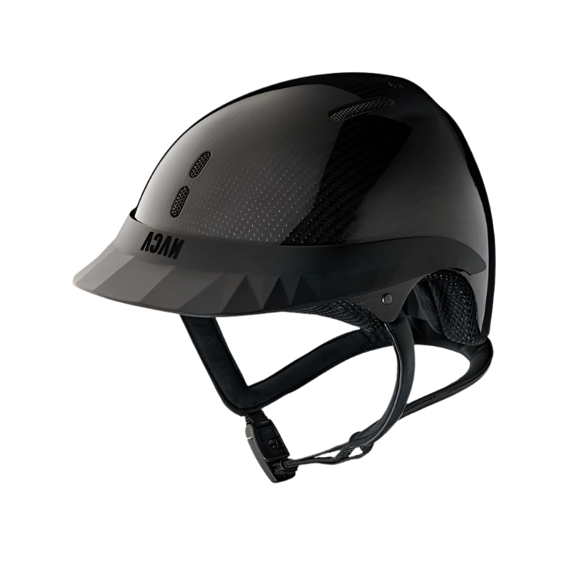 NACA - Casque d'équitation Gravity S visière standard carbon brillant noir