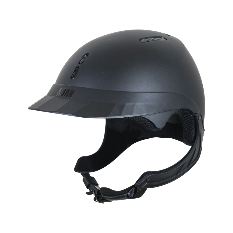 NACA - Kask jeździecki Gravity TR daszek standardowy czarny matowy | - Ohlala