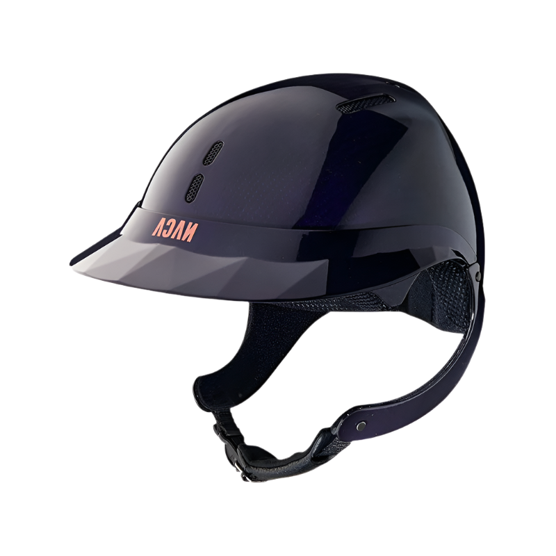 NACA - Kask jeździecki Gravity XP daszek polo carbon błyszczący niebieski | - Ohlala