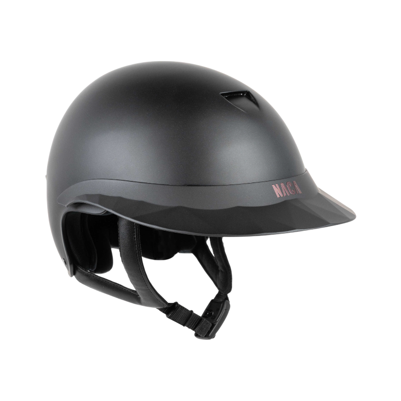 NACA - Casco da equitazione visiera polo Comète S nero opaco | - Ohlala