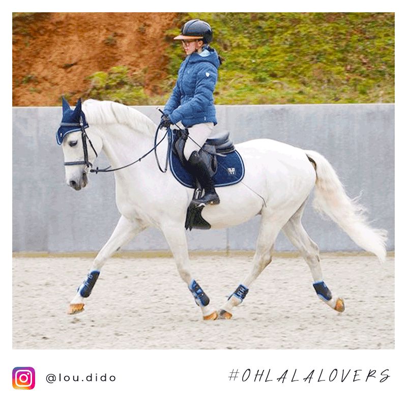 Horse Pilot - Tapis de selle mesh marine/ cloudy blue | - Ohlala