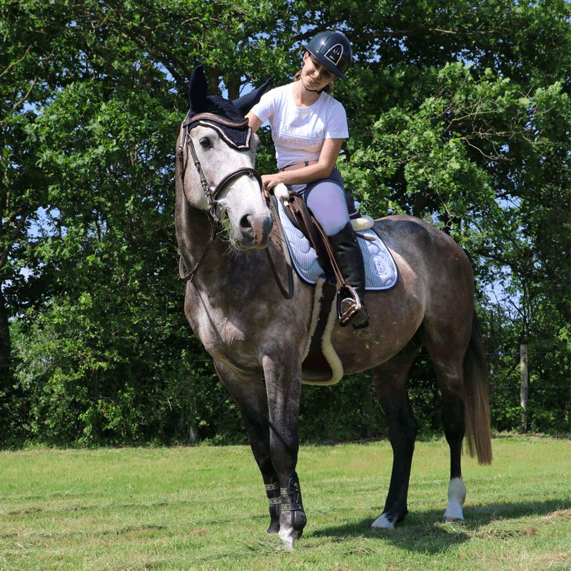 Sabbia Bianca - Pantalon d'équitation femme Venus gris/ bleu | - Ohlala