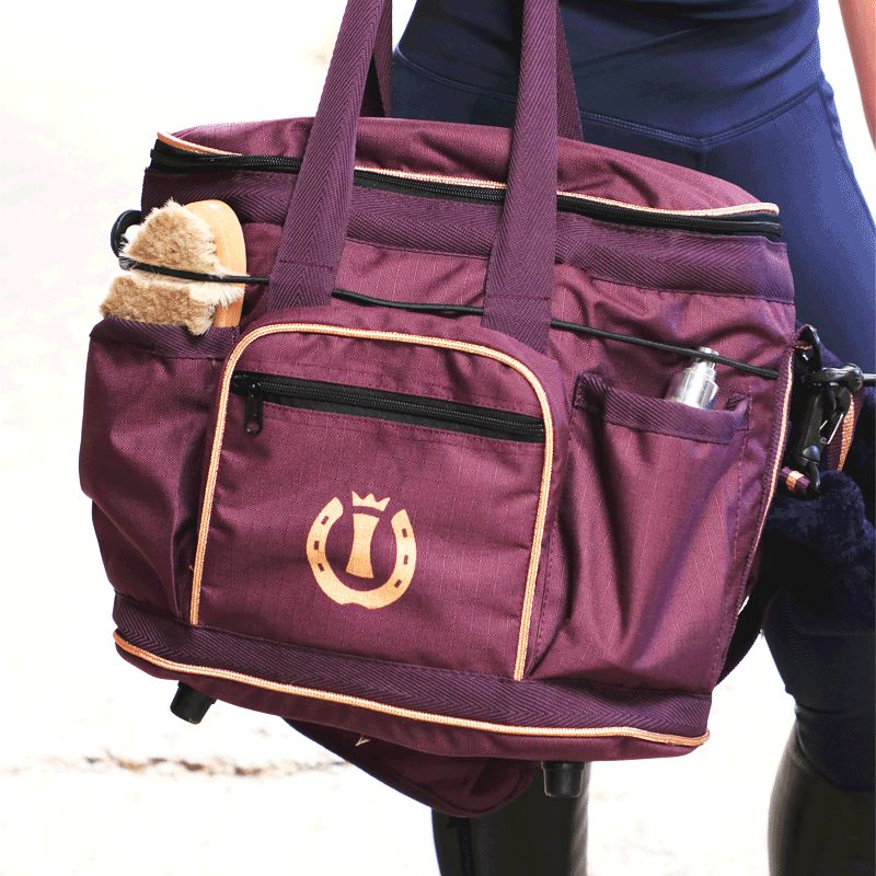 Imperial Riding - Sac de pansage Classic prune | - Ohlala