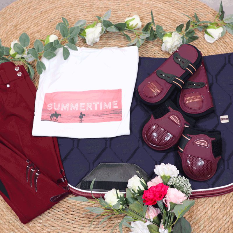 Flags & Cup - Pantalon d'équitation Push up Bordeaux | - Ohlala