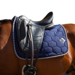 Oxxer - Navy Monogram Dressage Pad | - Ohlala