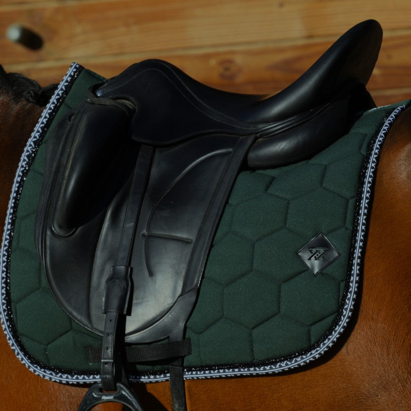 Oxxer - Tapis de dressage Monogramme vert sapin | - Ohlala