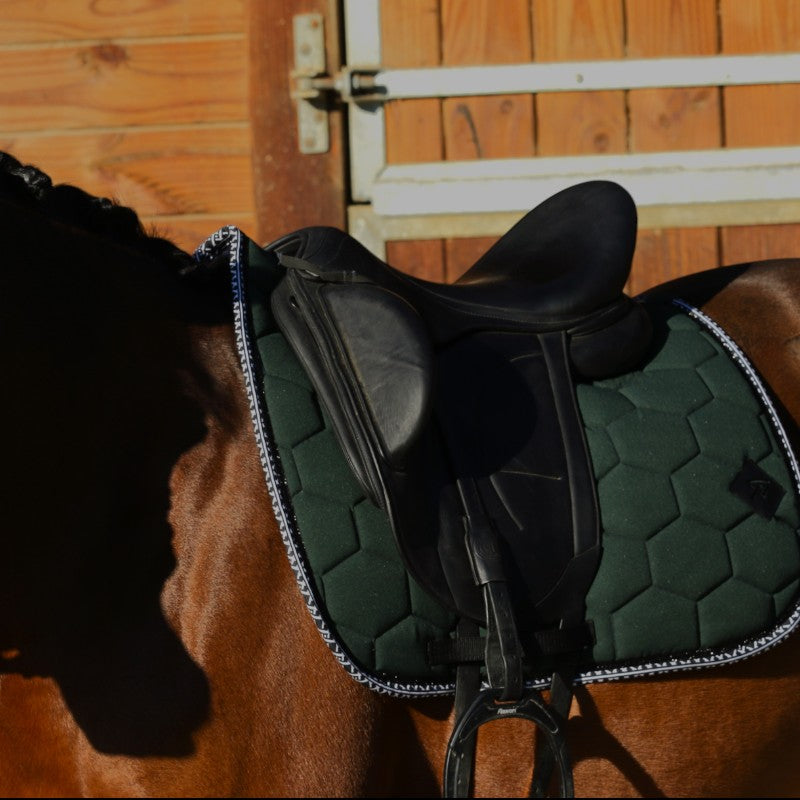 Oxxer - Tapis de dressage Monogramme vert sapin | - Ohlala
