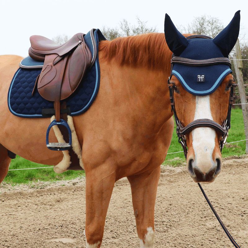 Horse Pilot - Bonnet pour chevaux mesh marine/ cloudy blue | - Ohlala