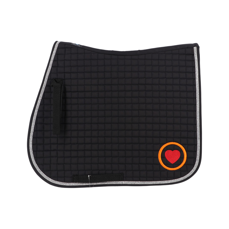 OHLALA - Tapis de selle Girly preto/prateado logo OHLALA