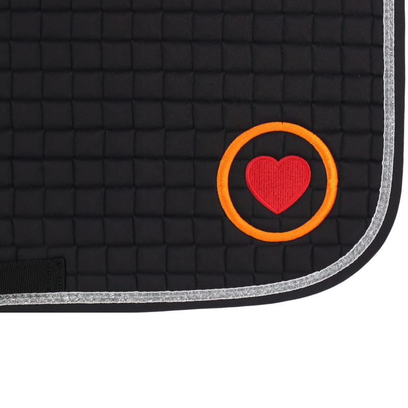 OHLALA - Tapis de selle Girly preto/prateado logo OHLALA