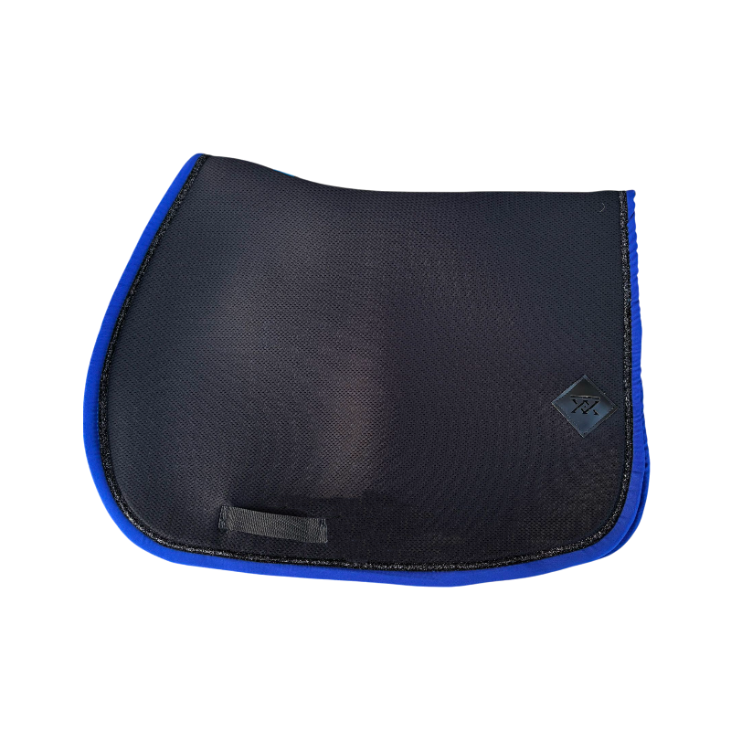 Oxxer - saddle pad Black/royal blue mesh with black sequins 