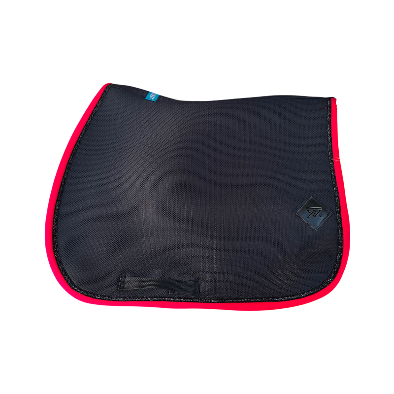 Oxxer - saddle pad Black/red mesh with black sequins 