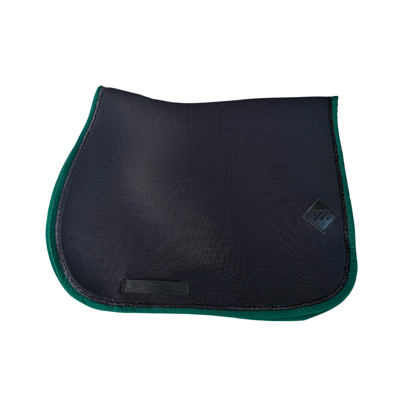 Oxxer - Sattelpad Mesh schwarz/ tannengrün schwarze Pailletten | - Ohlala