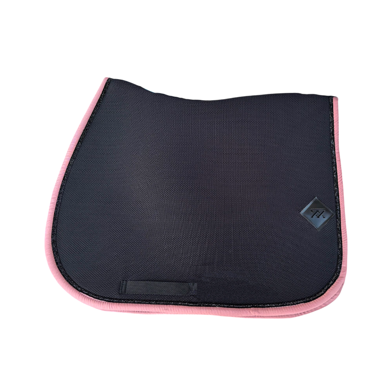 Oxxer - Sattelpad Mesh schwarz/ altrosa schwarze Pailletten | - Ohlala