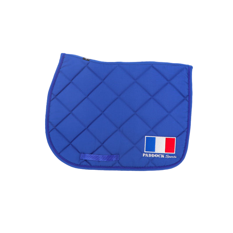 Paddock Sports - Tapis de selle Prems bleu roi logo France | - Ohlala