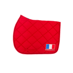 Paddock Sports - Tapis de selle Prems rouge logo France | - Ohlala