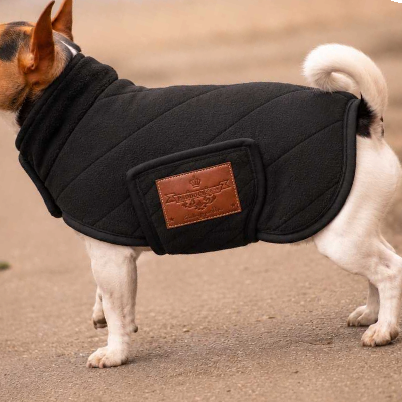 Paddock Sports - Abrigo polar para perro Diagonal negro