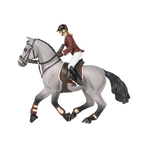 Papo - Cheval de concours et sa cavalière gris | - Ohlala
