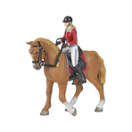 Papo - Cheval de promenade et sa cavalière marron | - Ohlala