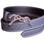Pénélope - Women's Signature perforated leather belt blue | - Ohlala