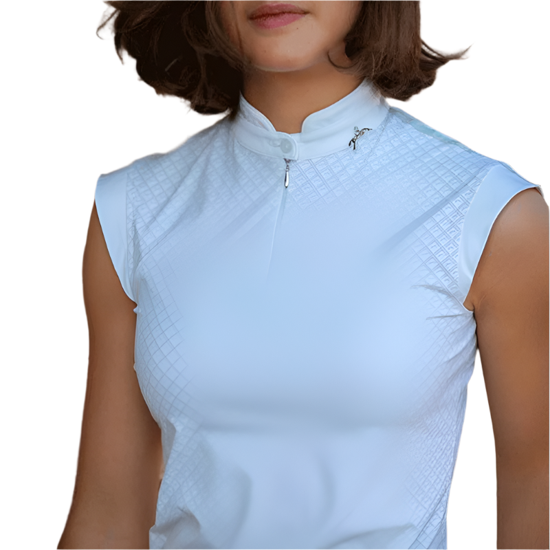 Pénélope Store - White Seville women's sleeveless polo shirt