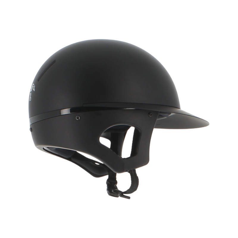 Pénélope - Matte black polo visor riding helmet Pénélope X Freejump 