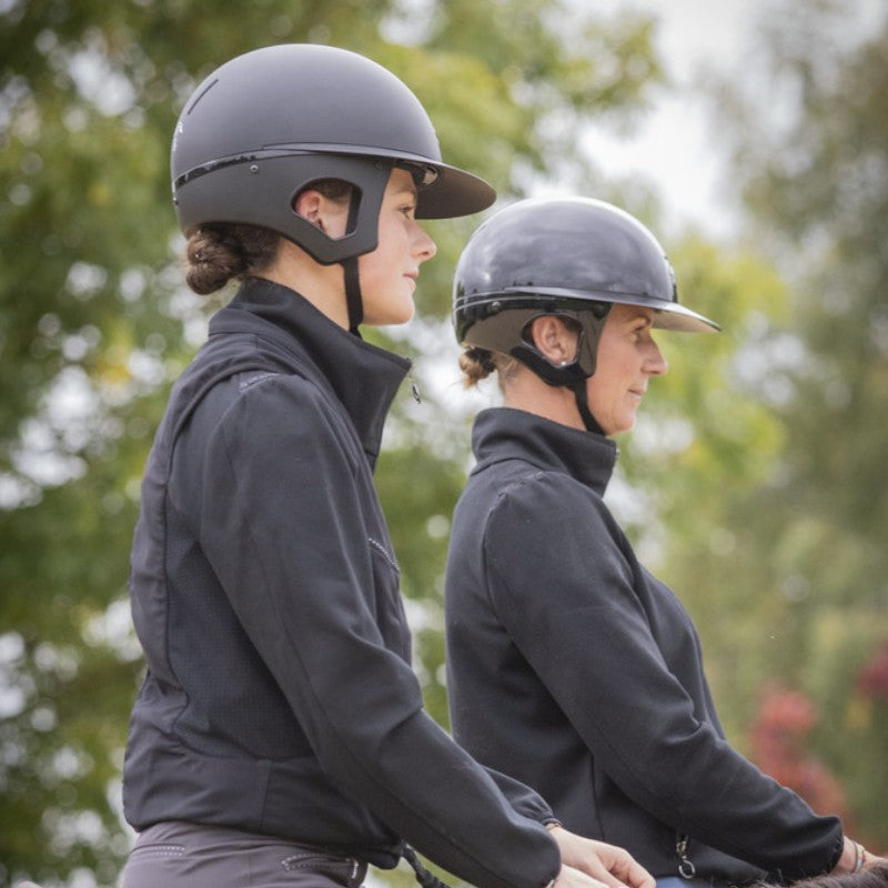 Pénélope - Matte black polo visor riding helmet Pénélope X Freejump 