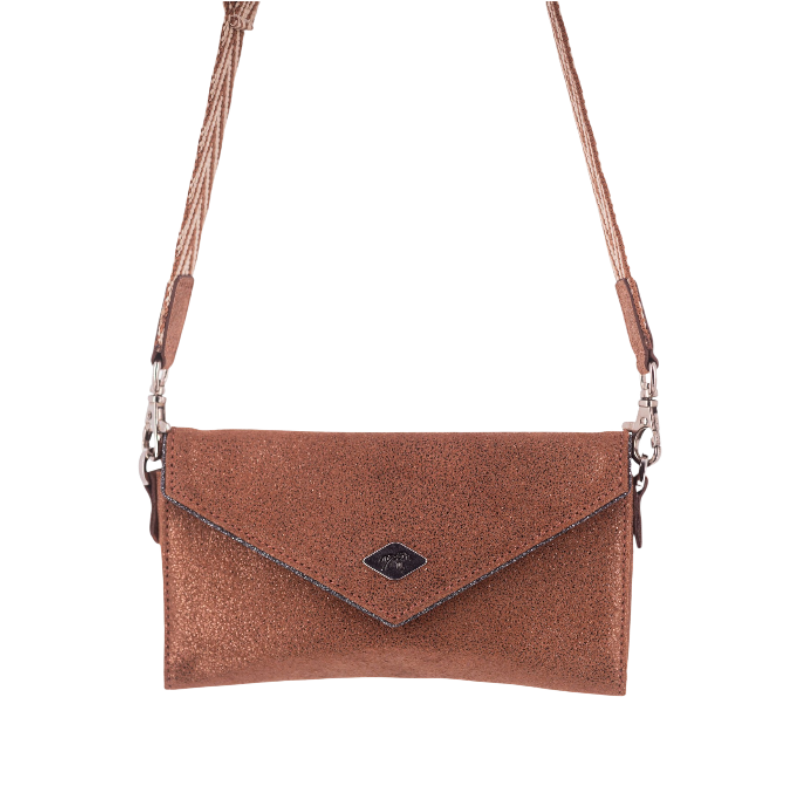 Pénélope - Pochette pour téléphone New Phone Pocket cognac glitter
