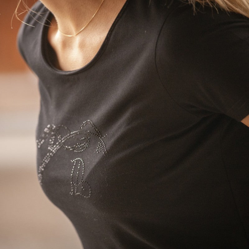 Pénélope - Women's short sleeve T-shirt Iconic Strass black 