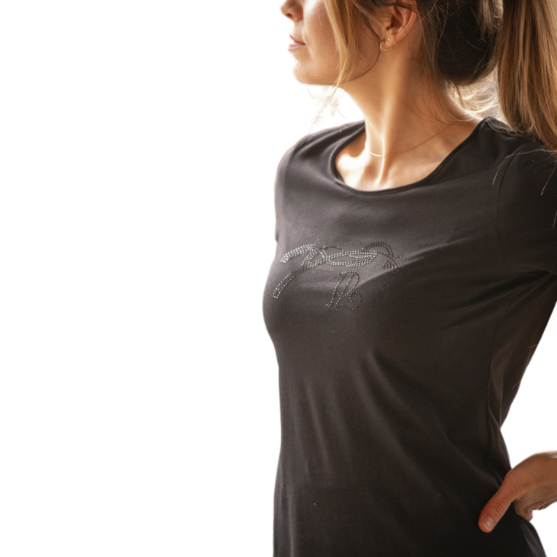 Pénélope - Women's short sleeve T-shirt Iconic Strass black 