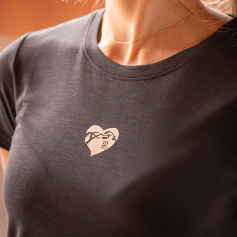 Pénélope - T-shirt manches courtes femme Lovely gris anthracite | - Ohlala