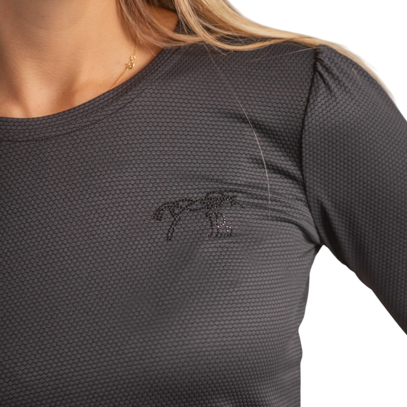 Pénélope - Dames longsleeve Techty Honey antraciet