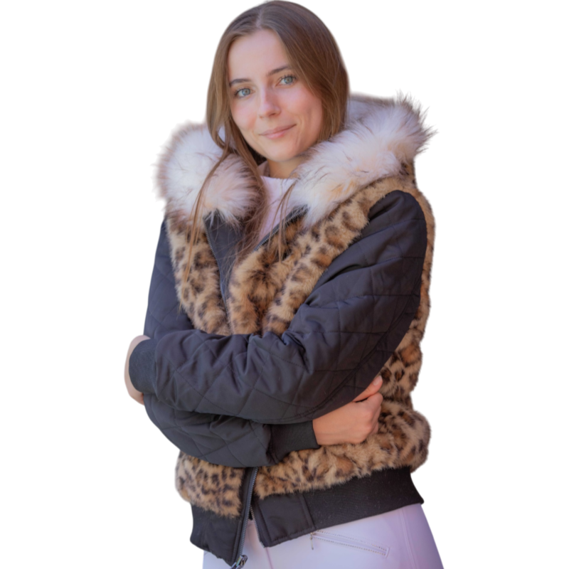 Pénélope - Cazadora bomber reversible de mujer Leolyon negra