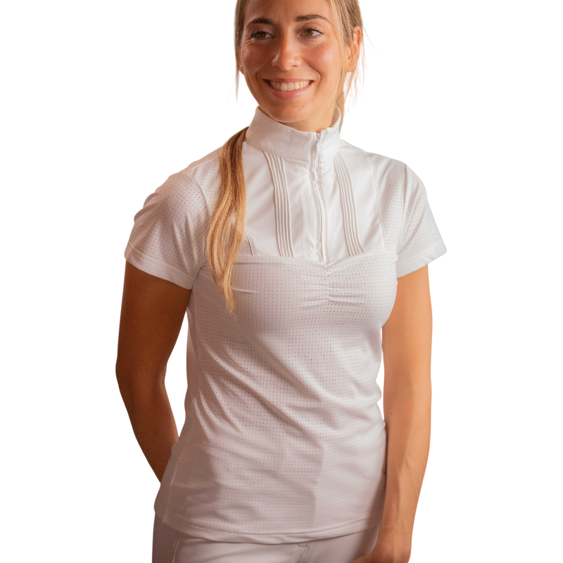 Pénélope - Polo manches courtes femme Florence Mesh blanc